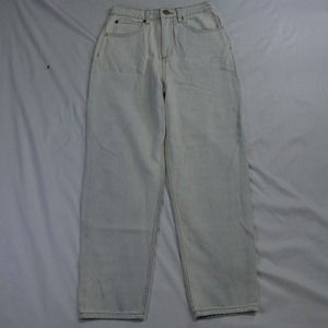 all:row Small High Rise Tapered Light‎ Wash 100% Cotton Denim Jeans